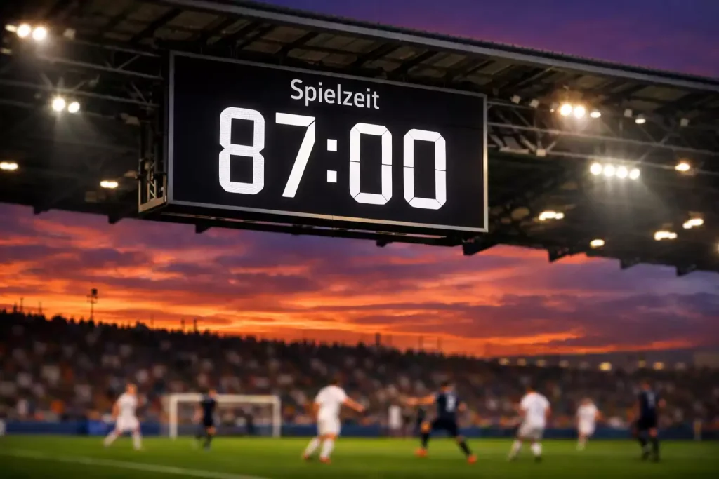 Restspielzeit Wette – Fußballspiel in der Schlussphase